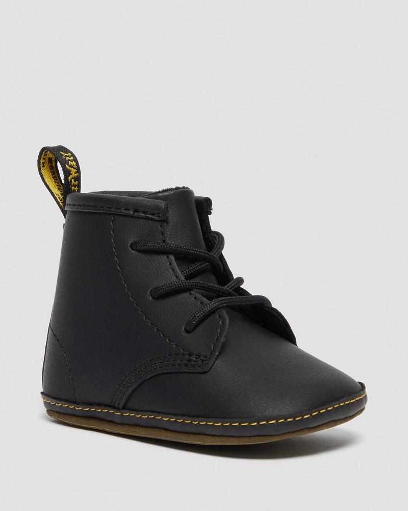 Botas Casuales Dr Martens Newborn 1460 Auburn Cuero Booties Niños Negros | MX 159PJJ